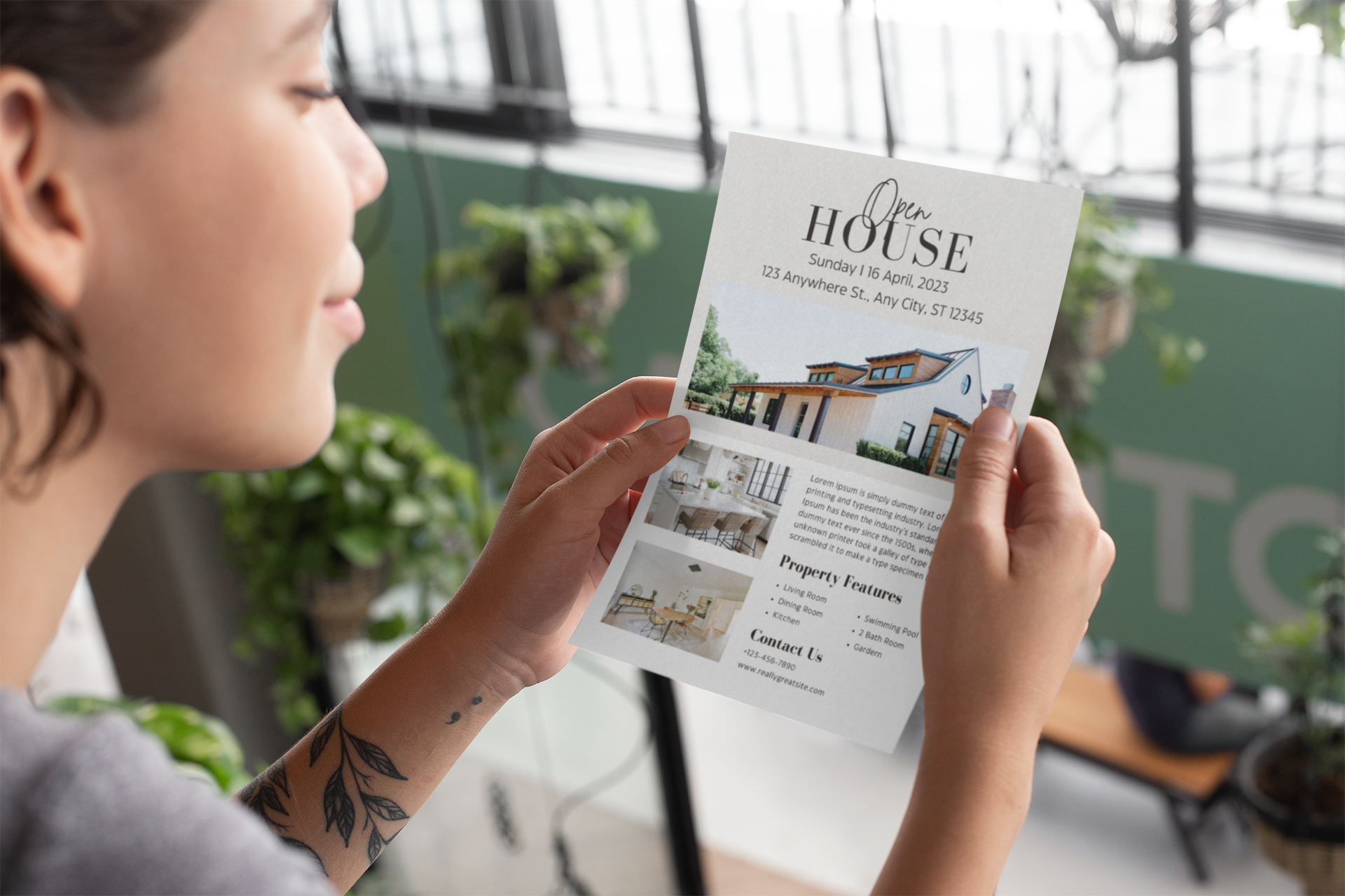 How to Create an Effective Open House Experience with Printed Materials mockup-of-a-woman-reading-an-a5-flyer-27426_1742927296914.png