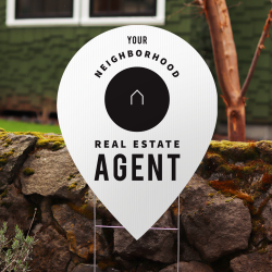 Your Neighborhood Agent - Black & White Map Pin