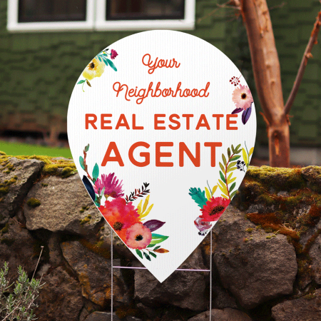 Your Neighborhood Agent - Floral Map Pin