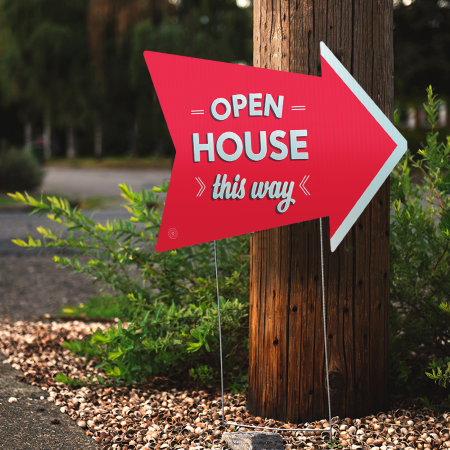 Open House This Way - Arrow-Shaped Directional