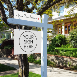 Open Sat & Sun - Cursive with Heart - Sign Rider