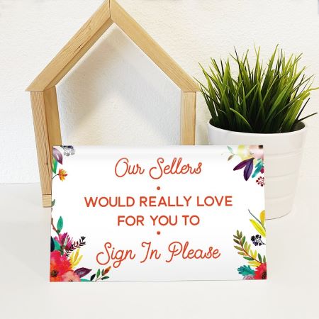 Sign-In Sign - Floral