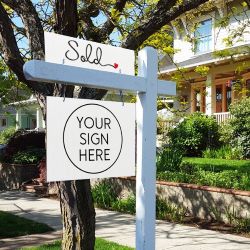 Sold - Cursive with Heart - Sign Rider