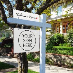 Welcome Home- Cursive with Heart - Sign Rider