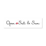 Open Sat & Sun - Cursive with Heart - Sign Rider 1
