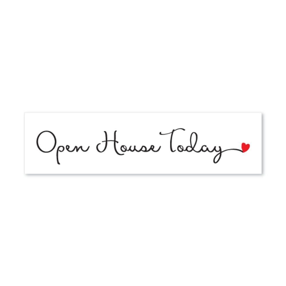 Open House Today - Cursive with Heart - Sign Rider 1