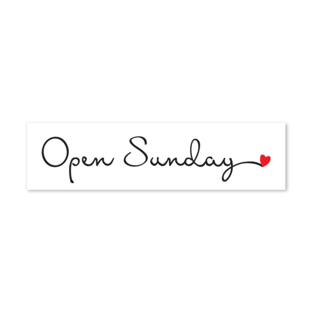 Open Sunday - Cursive with Heart - Sign Rider 1