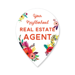Your Neighborhood Agent - Floral Map Pin 2
