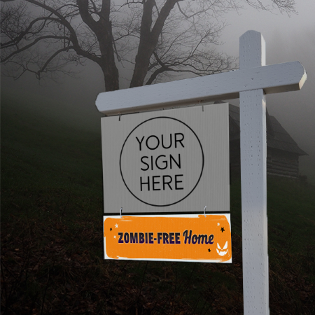 Zombie Free Home - Halloween Sign Rider 3