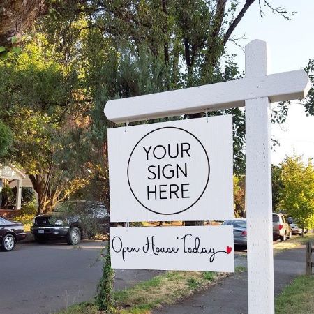Open House Today - Cursive with Heart - Sign Rider 2
