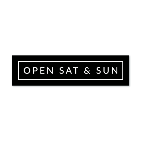 Open Sat & Sun - Minimal - Sign Rider 1