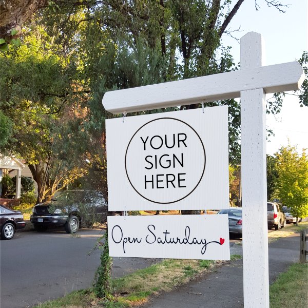 Open Saturday - Cursive with Heart - Sign Rider 3