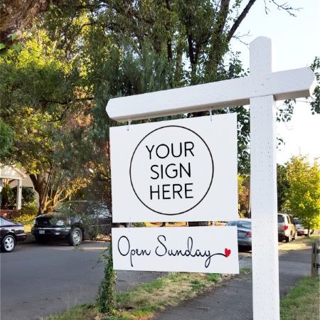 Open Sunday - Cursive with Heart - Sign Rider 2