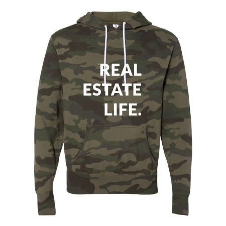 Real Estate Life.™ - Camo - Lightweight Unisex Hoodie 1