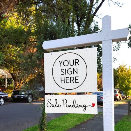 Sale Pending - Cursive with Heart - Sign Rider 2