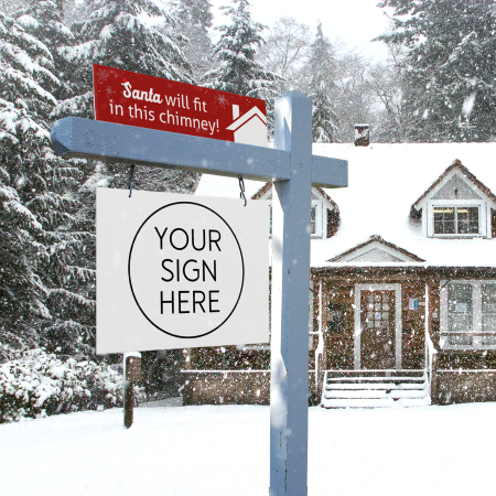 Santa will fit in this chimney! - Seasonal Sign Rider 1