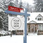 Santa will fit in this chimney! - Seasonal Sign Rider 1