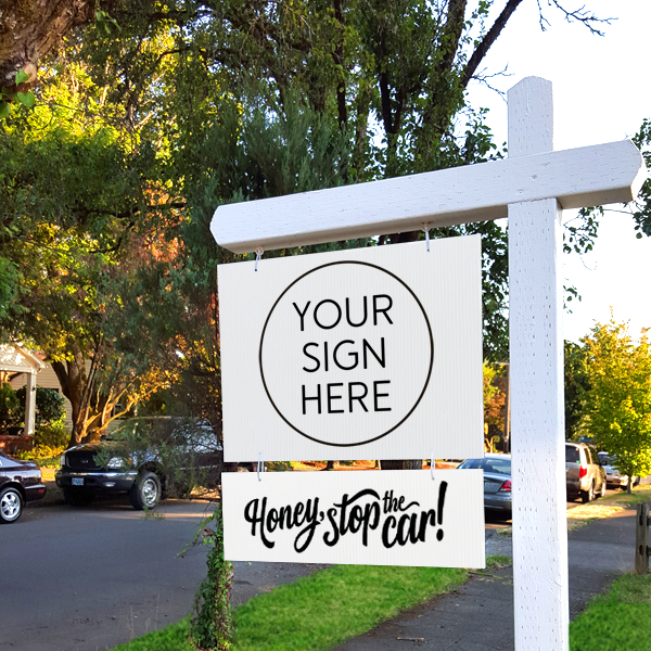 Honey Stop the Car! - White - Sign Rider 1