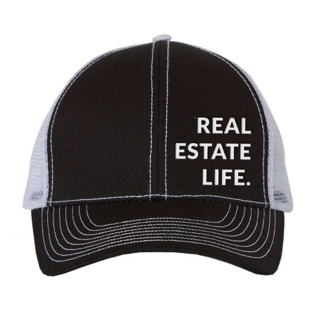 Trucker Hat - Real Estate Life - Black & White 2
