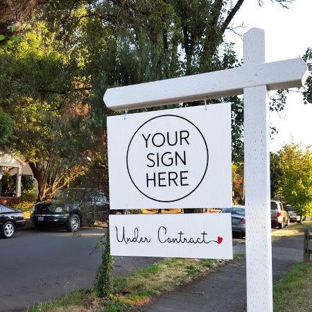 Under Contract - Cursive with Heart - Sign Rider 2
